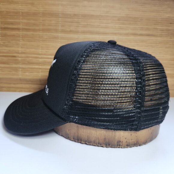 Brooks Pirate Trucker Hat Cap Snapback Mesh Back Black & White 5 Panel Rope - Picture 7 of 9